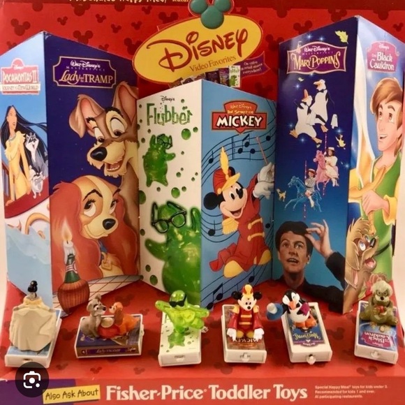 DISNEY VIDEO 1998 Vintage McDonald’s Happy Meal 6 Toys - Full Set All Opened - Picture 1 of 6